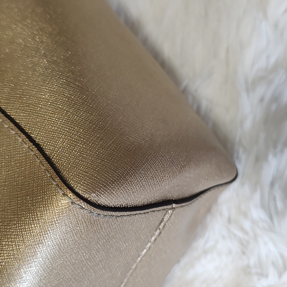 Matching 2 PC Michael Kors Gold colored Handbag and Wallet - Picture 7 of 13